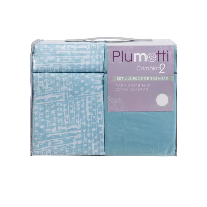 PLUMETTI - Set De 2 Juegos De Sabanas De 2 Plazas Plumetti Combinadas Kigali