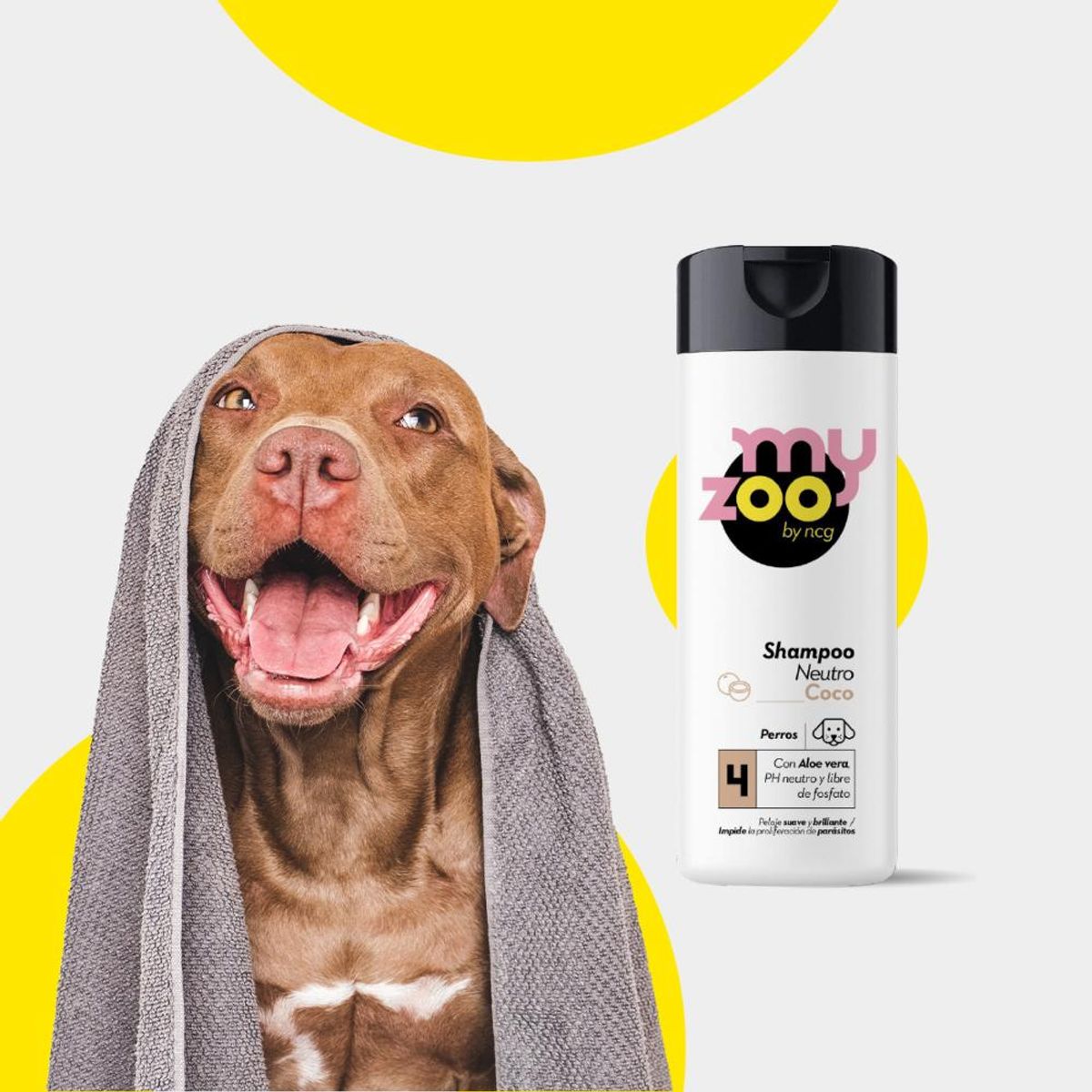 MYZOO - Shampoo para Perros MYZOO Neutro Aloe Vera Aroma Coco 420cc