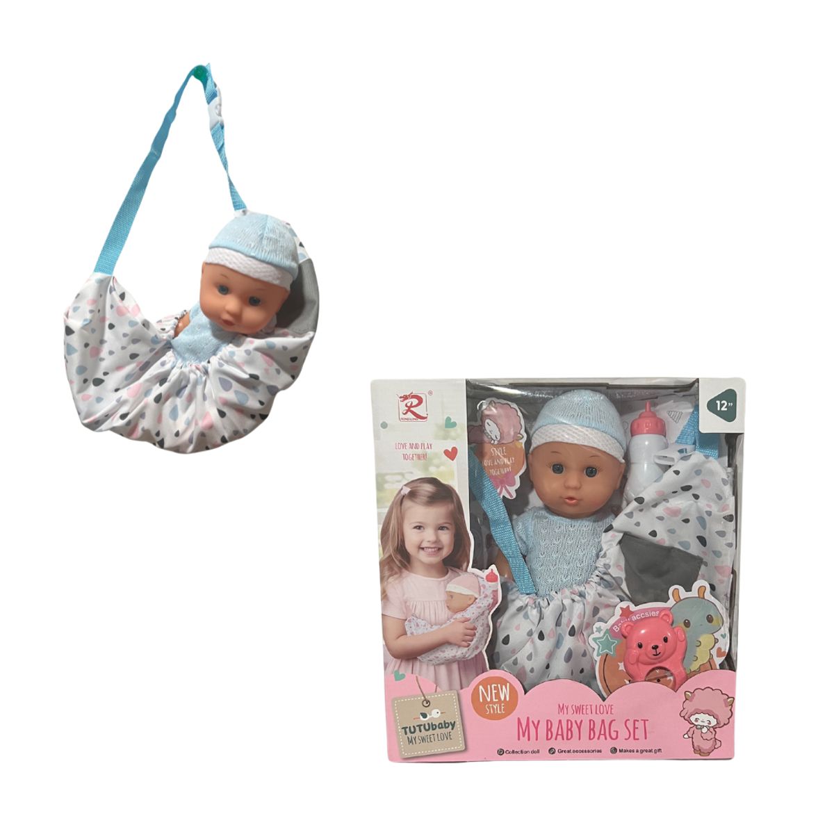 GENERICO - Muñeca Bebe Con Porta Muñecas + Accesorios Juguete Niñas