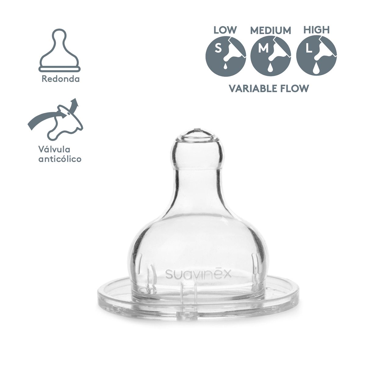 SUAVINEX - PACK 3 TETINAS REDONDA SILICONA 2 UN