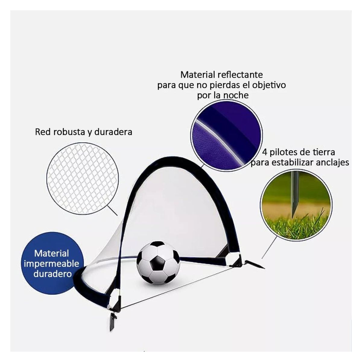 GENERICO - 2 Arcos De Futbol Plegable Armado Con Bolsa De Transporte