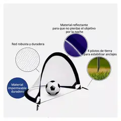 GENERICO - 2 Arcos De Futbol Plegable Armado Con Bolsa De Transporte
