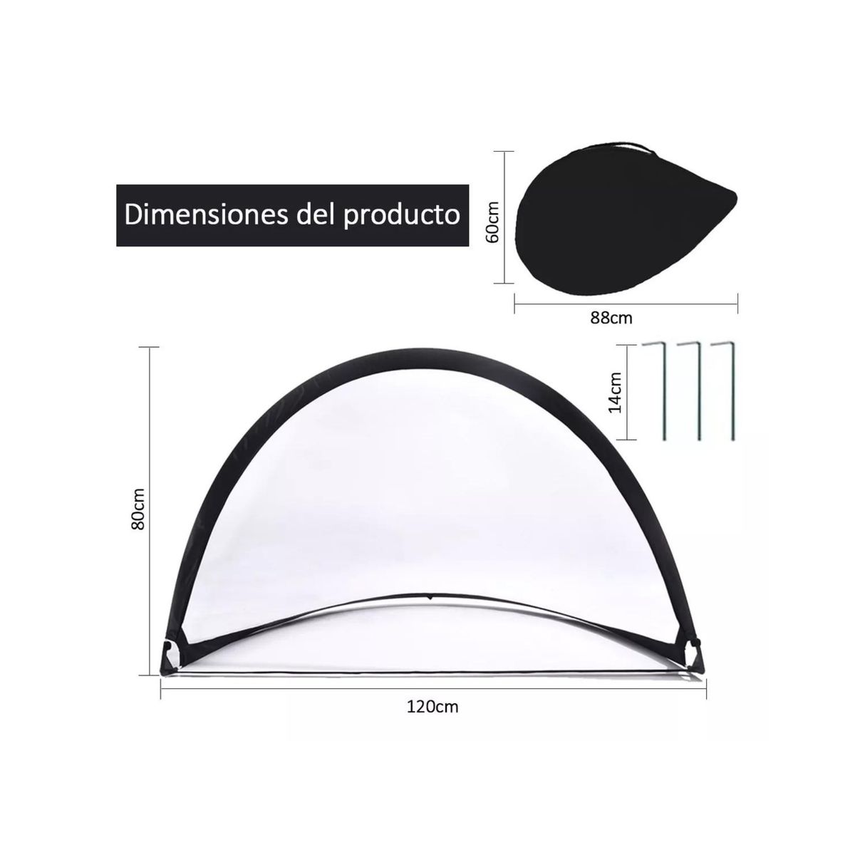 GENERICO - 2 Arcos De Futbol Plegable Armado Con Bolsa De Transporte