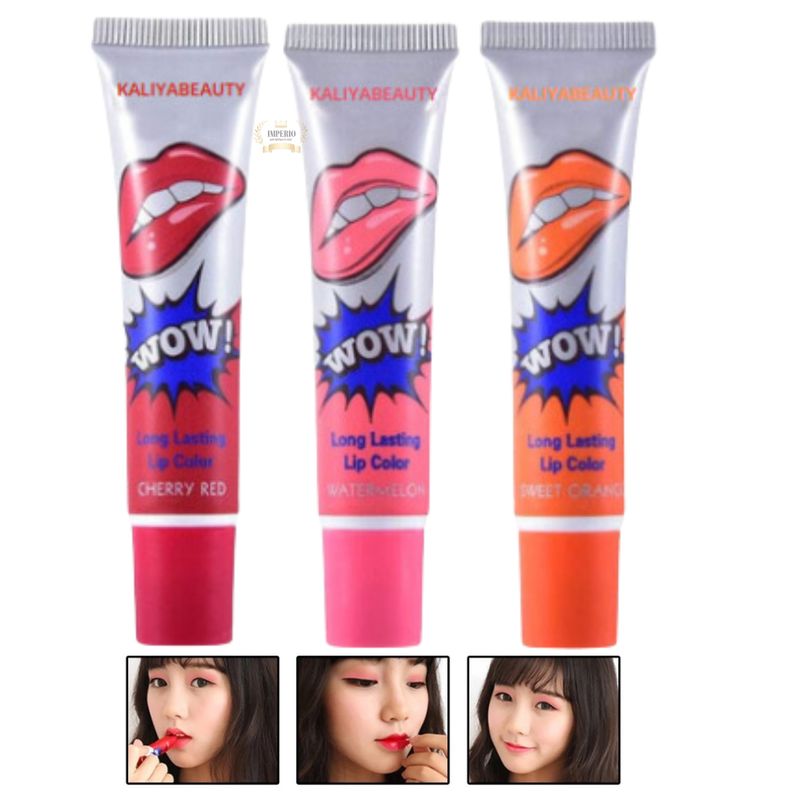 GENERICO - Set De 3 Labiales Tintas De Labios 24 Hrs Tonos