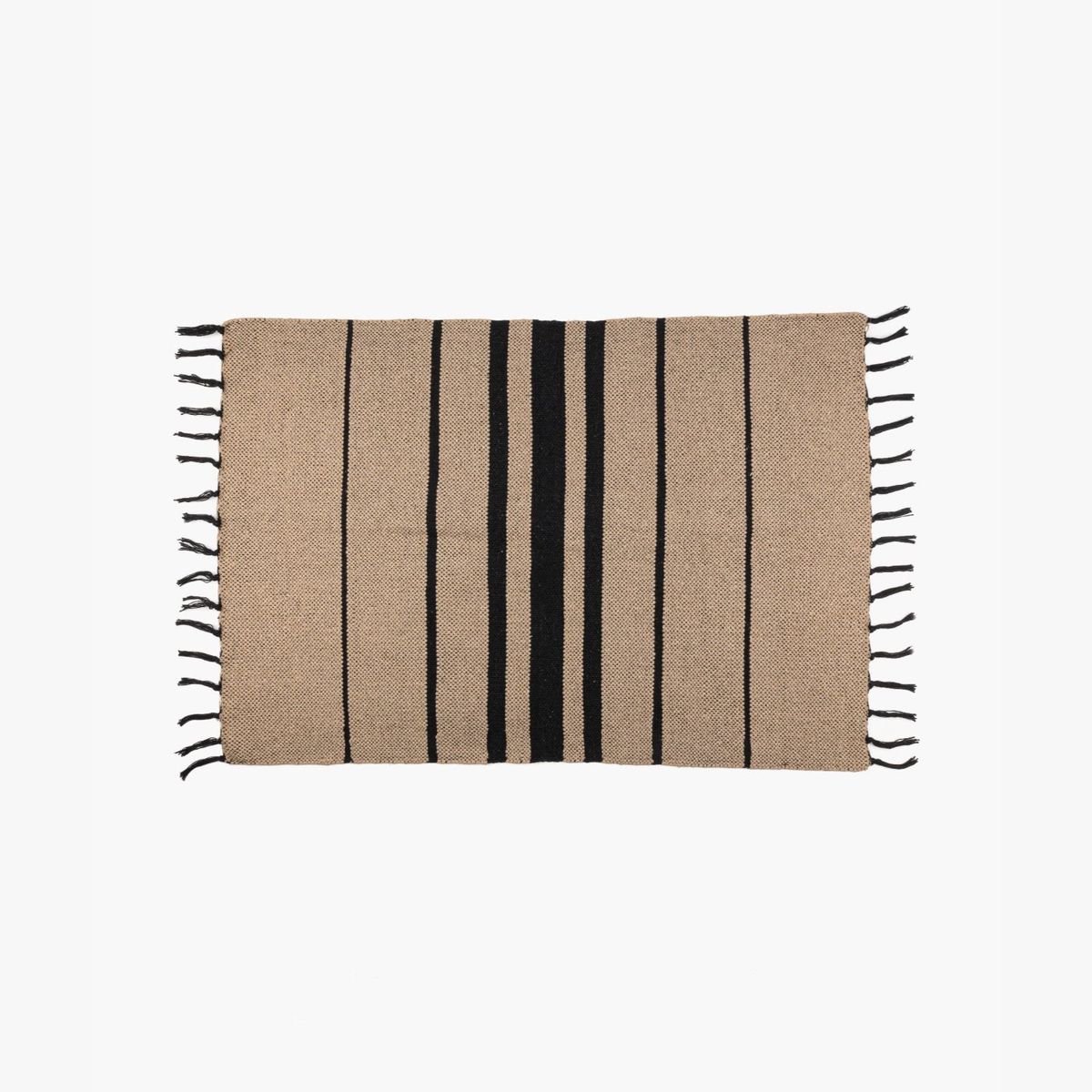 LOUNGE - Bajada De Cama Algodón Líneas 60 X 90 Cm Café LOUNGE