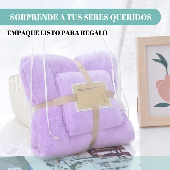 GENERICO - Pack 2 Toallas Baño Cuerpo Manos Microfibra Secado Rápido