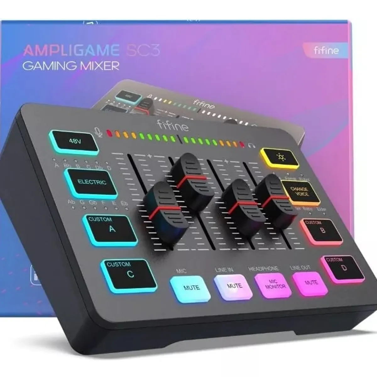 FIFINE - Mixer mezclador de audio AmpliGame SC3