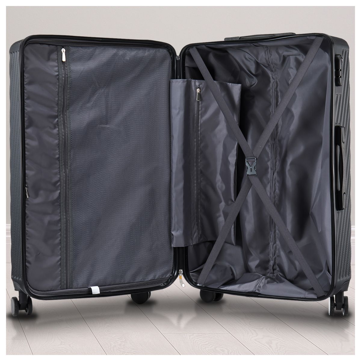 INSPIRACCI - Set de Maletas Rígidas  MILAN S-M-L Negro-