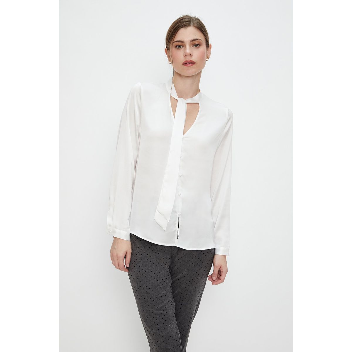 ASH - Blusa Manga Larga Crudo Mujer Ash