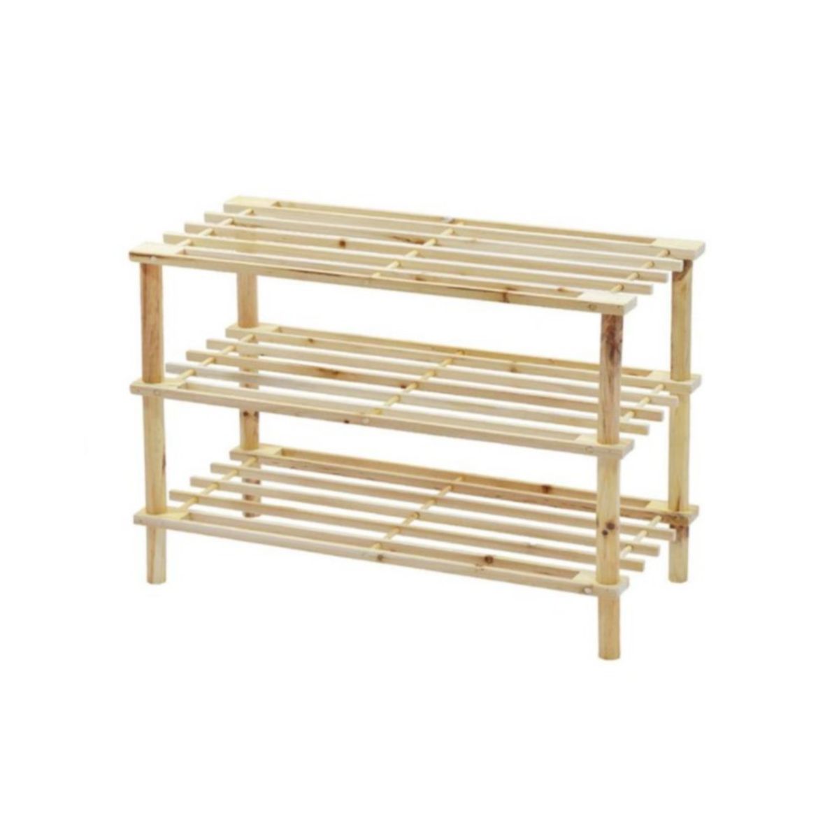 IMPORTCLICK - Zapatero Organizador De Madera Con 3 Niveles Café Claro Rectangular