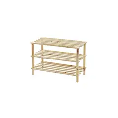 IMPORTCLICK - Zapatero Organizador De Madera Con 3 Niveles Café Claro Rectangular