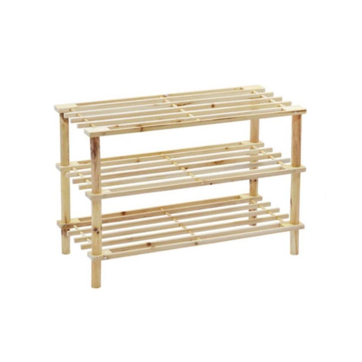 IMPORTCLICK - Zapatero Organizador De Madera Con 3 Niveles Café Claro Rectangular