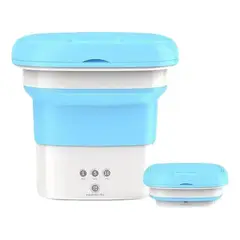 GENERICO - Mini Lavadora Portatil Plegable Ropa Pequeña Celeste