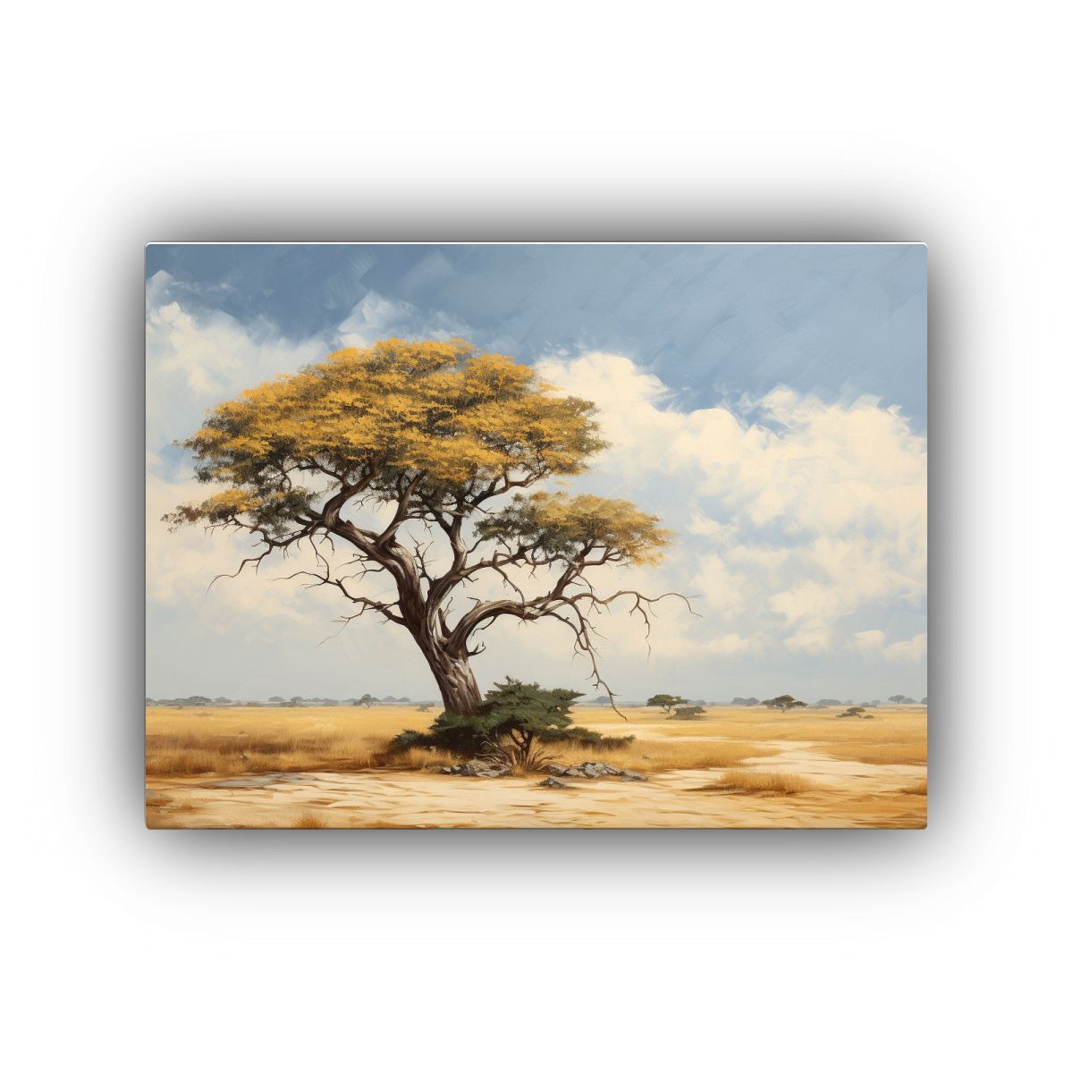 GENERICO - Pintura Abstracta De Dibujo Urbano Con árbol De Acacia 120x80cm