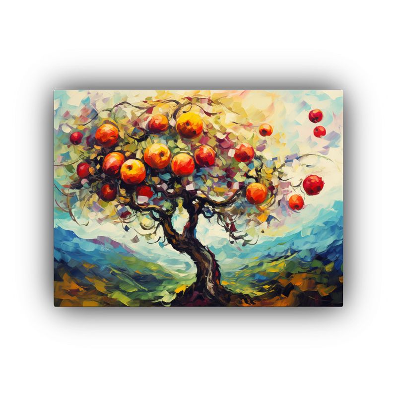 GENERICO - Cuadro Abstracto De Manzana En Estilo óleo Detallado Para D 120x80cm