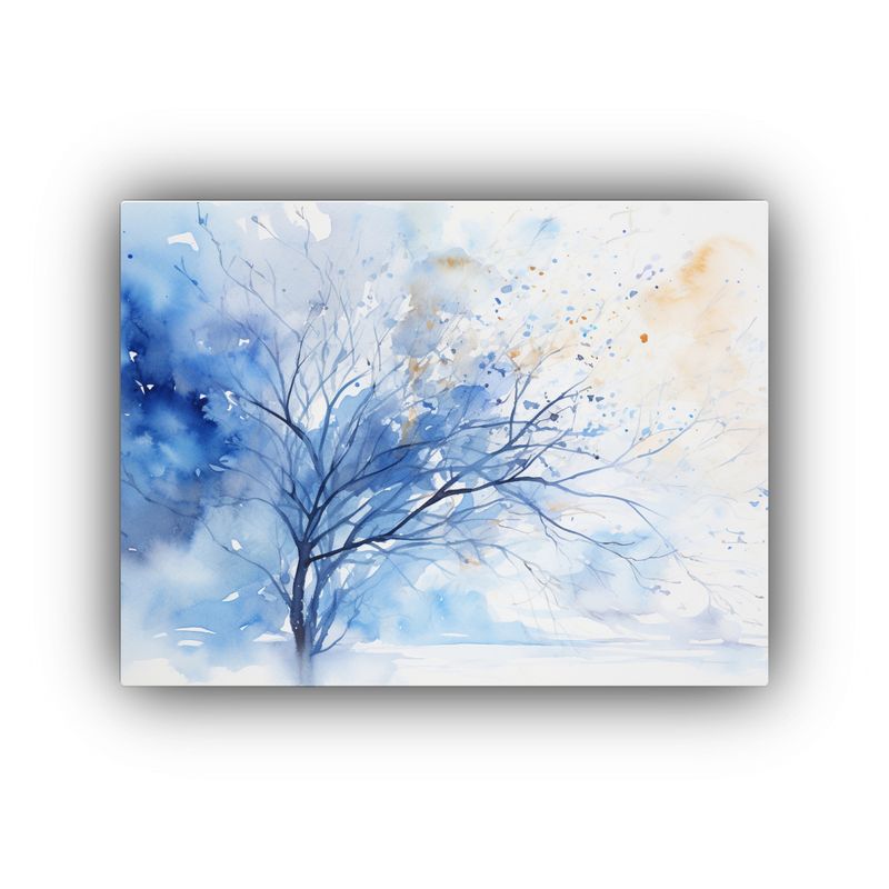 GENERICO - Pintura Abstracta En Lienzo Para Cocina árbol Blanco Y Azu 120x80cm