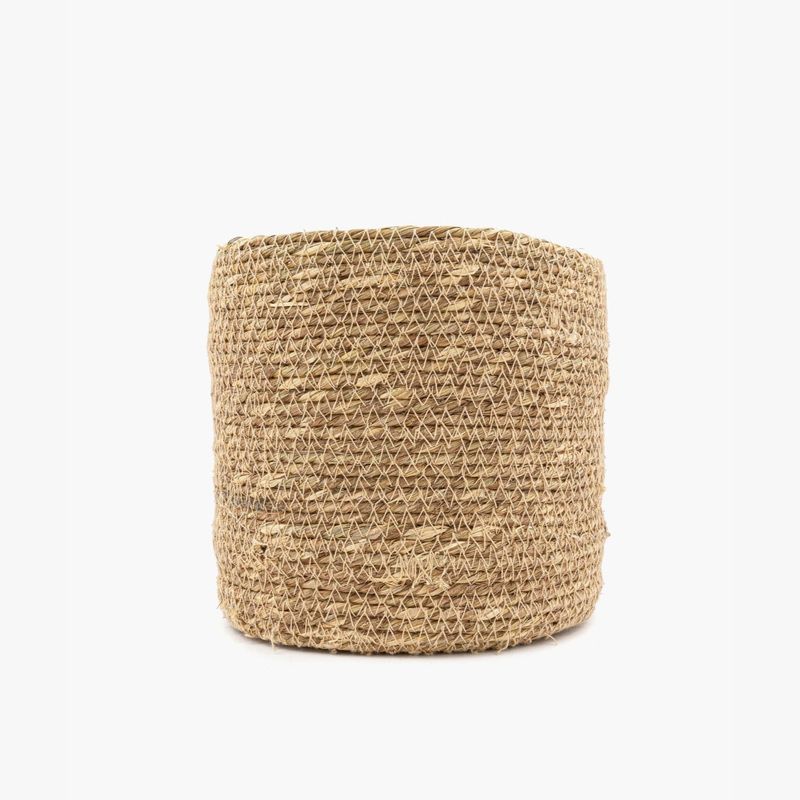 LOUNGE - Canasto Organizador Mujer Fibra Natural 14 X 14 Cm Beige