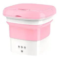 GENERICO - Mini Lavadora Portatil Plegable Ropa Pequeña Rosado
