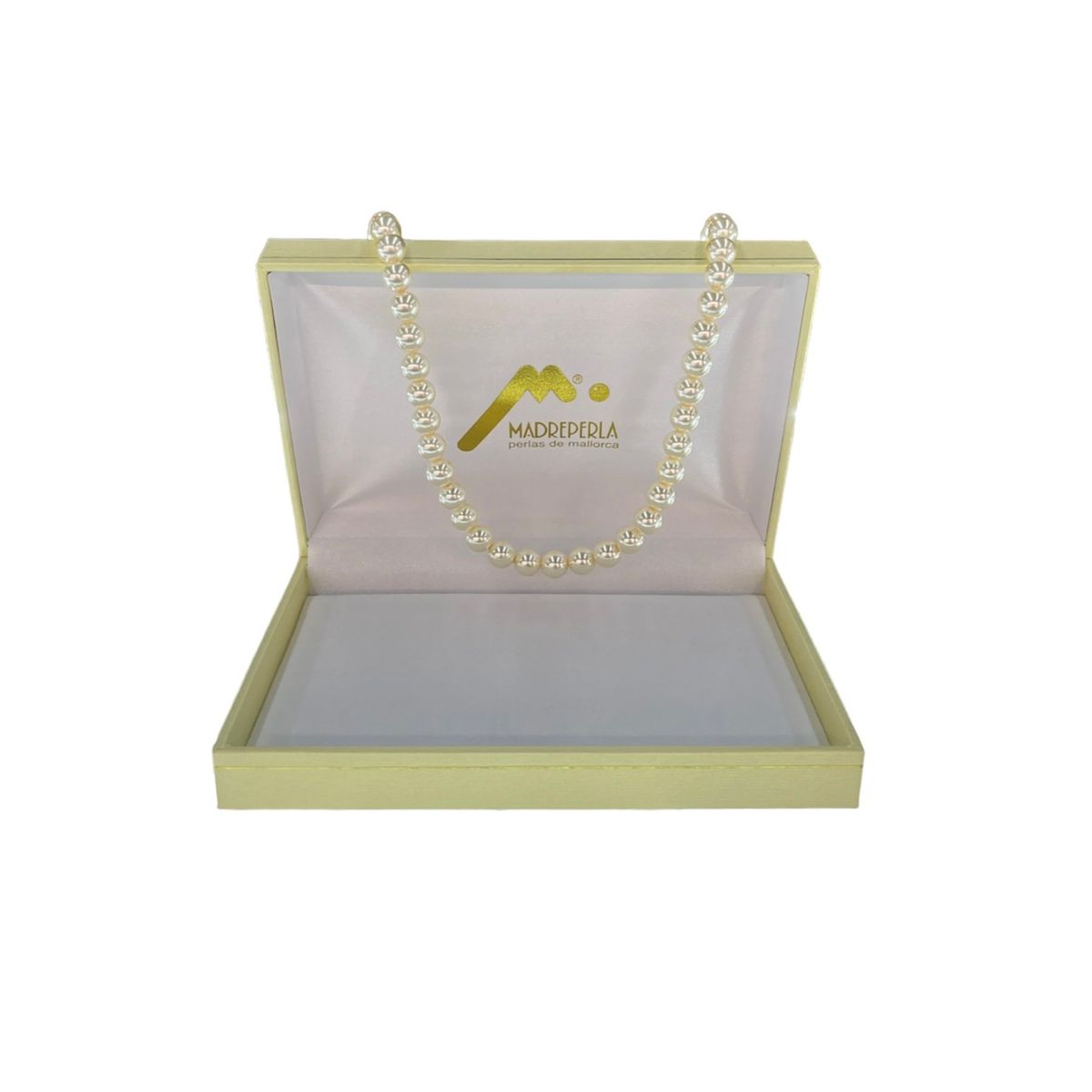 MALLORCA - Set Collar de Perlas 50cm 8mm mas Pulsera de Mallorca Enchapado en Oro - Regalo Premium