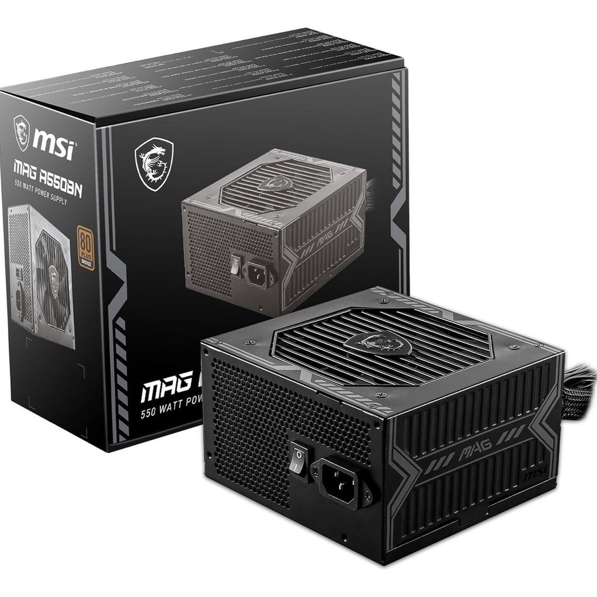 MSI - Fuente Msi 550w A550bn 80 Plus Bronce 45,5a Pcie 2x6+2