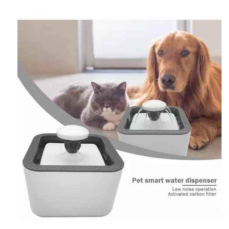 GENERICO - Fuente De Agua Gatos Y Perros 2.5 Litros 3 Modos Color Gris