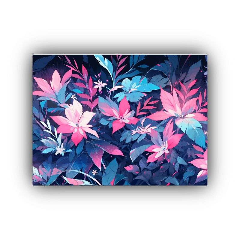 GENERICO - Cuadro Conceptual Líneas En Turquesa Y Rosa Atmósfera Ne 120x80cm
