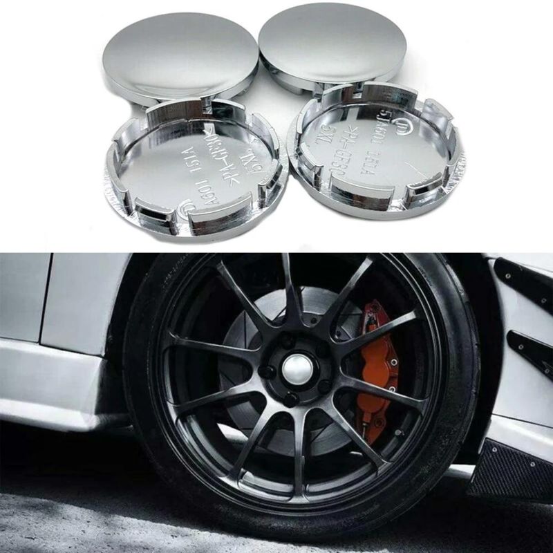 GENERICO - X4 Tapa Centro Llanta Autos 56mm Gris Sin Marca