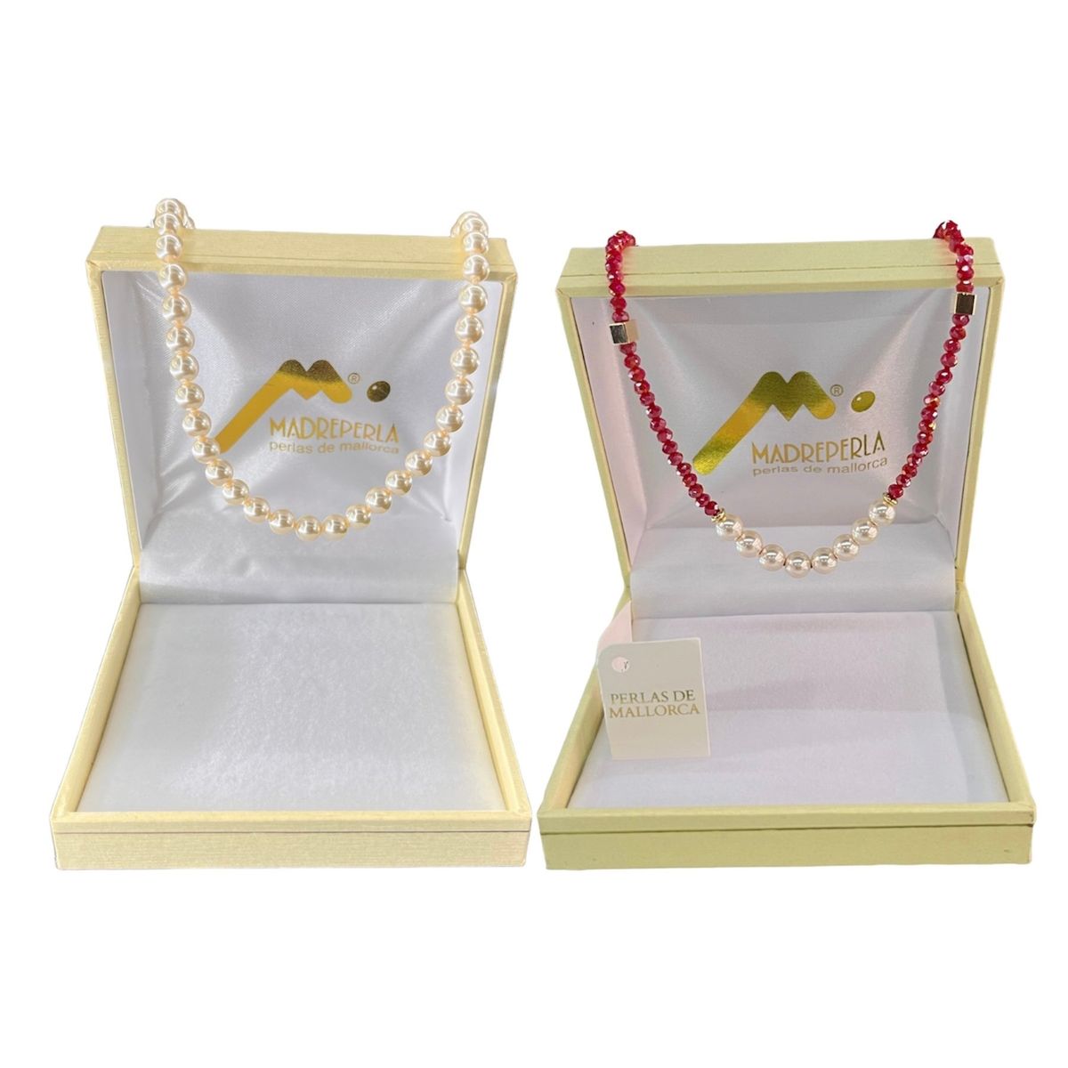 MALLORCA - Set Collar Perla 40cm mas Collar de Perlas Cristal Rubi de Mallorca