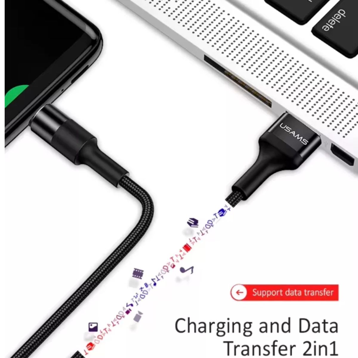 USAMS - Cable Carga Rápida Usb A A Usb-c Usams Sj221 Androidios 67w