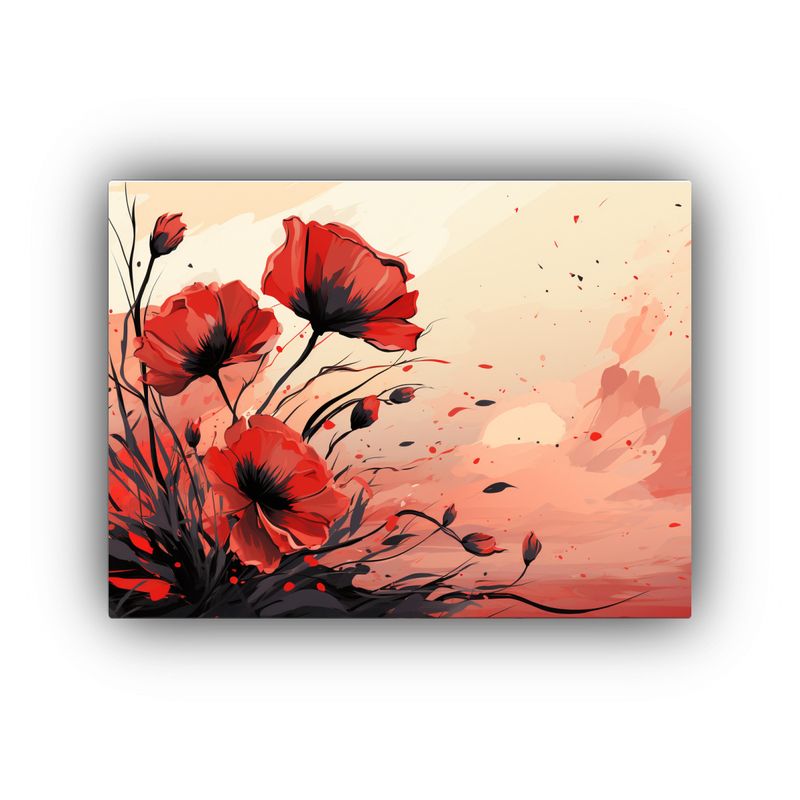 GENERICO - Cuadro Moderno Granos Hierbas En Rojo Y Negro Para Comedor C 120x80cm