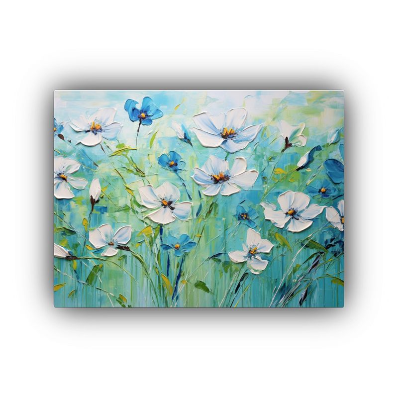 GENERICO - Pintura De Lienzo Con Linda Composición De Flores En Colore 120x80cm