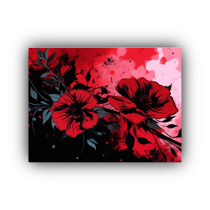 GENERICO - Pinturas De Decoración En Estilo Neonoir En Colores Rojo Y  120x80cm
