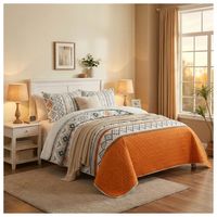 Cubrecama Sherpa King - Naranjo Rombos M945