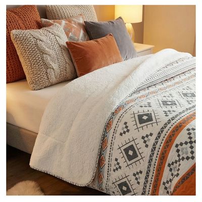 Imagen 2 del producto Cubrecama Sherpa King - Naranjo Rombos M945