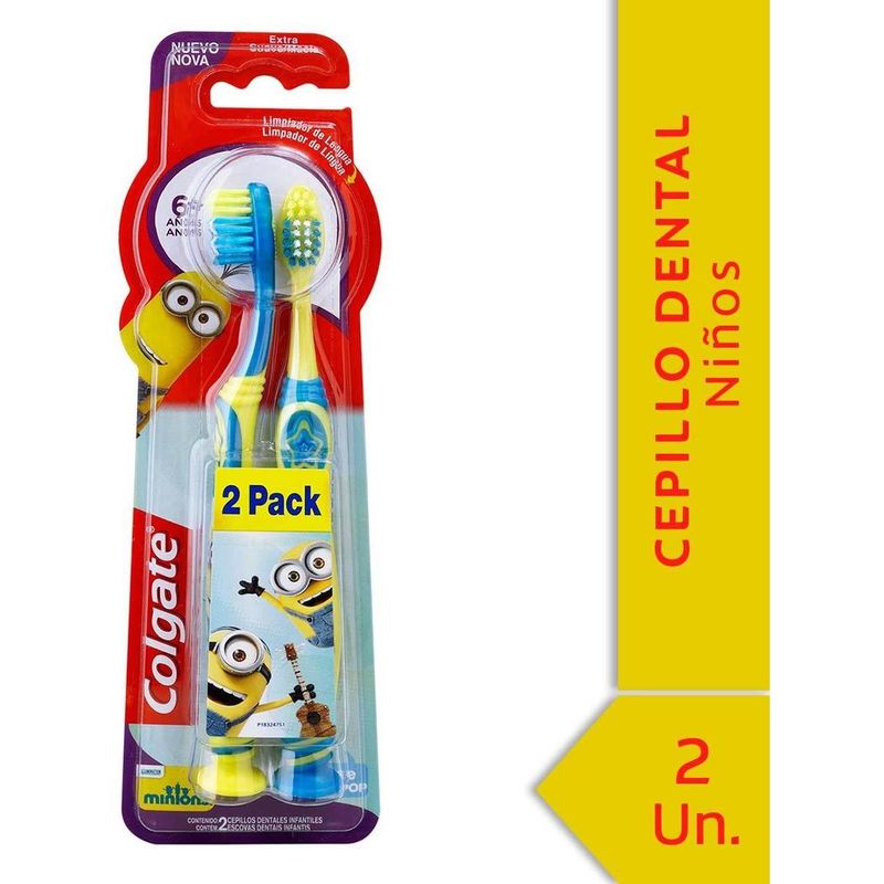 COLGATE - Cepillo Dental Colgate Smiles Minions 6+ Años 2 Unidades