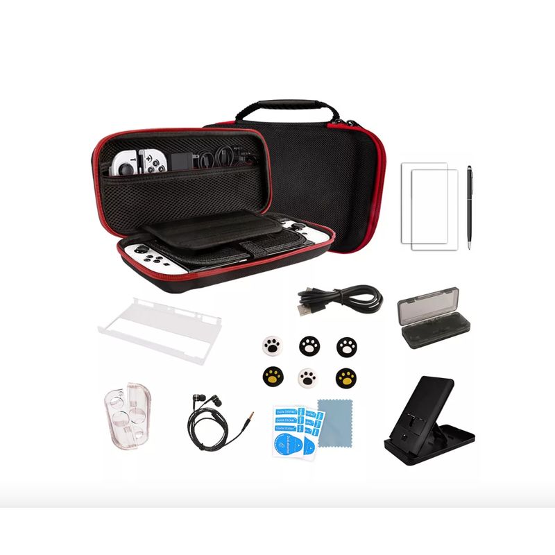 GENERICO - Estuche Protector Funda Para Nintendo Switch Oled Kit 20en1