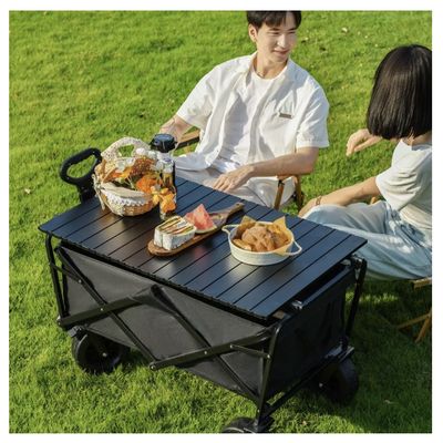 Imagen 2 del producto Carrito plegable para camping compra con freno porta vaso con mesita