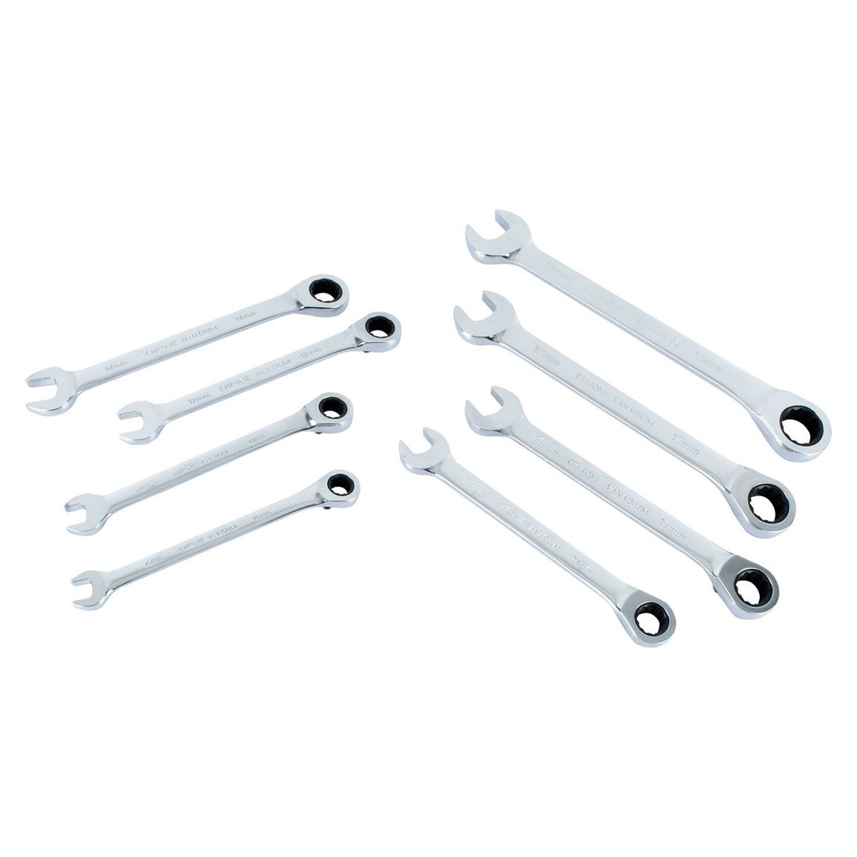 JONNESWAY - Juego de llaves combinadas con chicharra. 8 Pzas. JONNESWAY