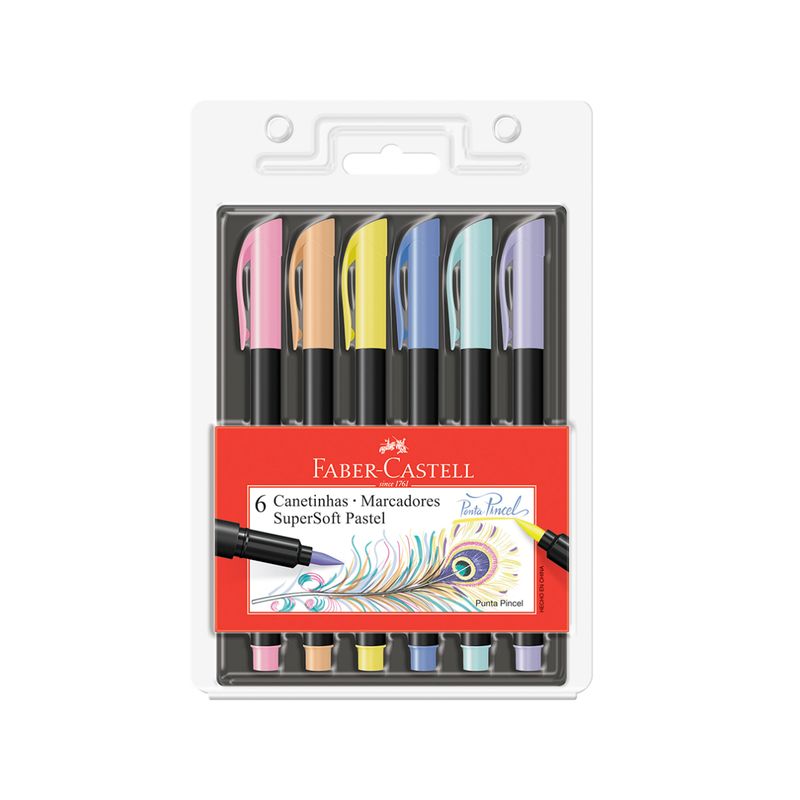 FABER-CASTELL - Marcadores Supersoft Punta Pincel pastel