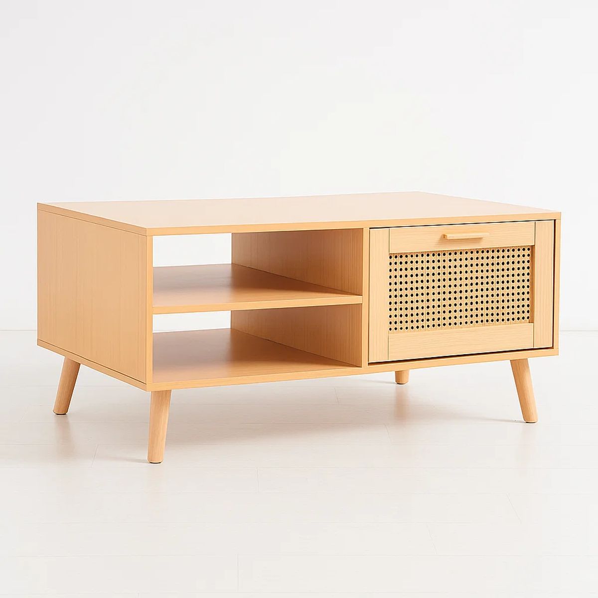 KLIK - Mesa de Centro con rattan y madera MDF KLIK