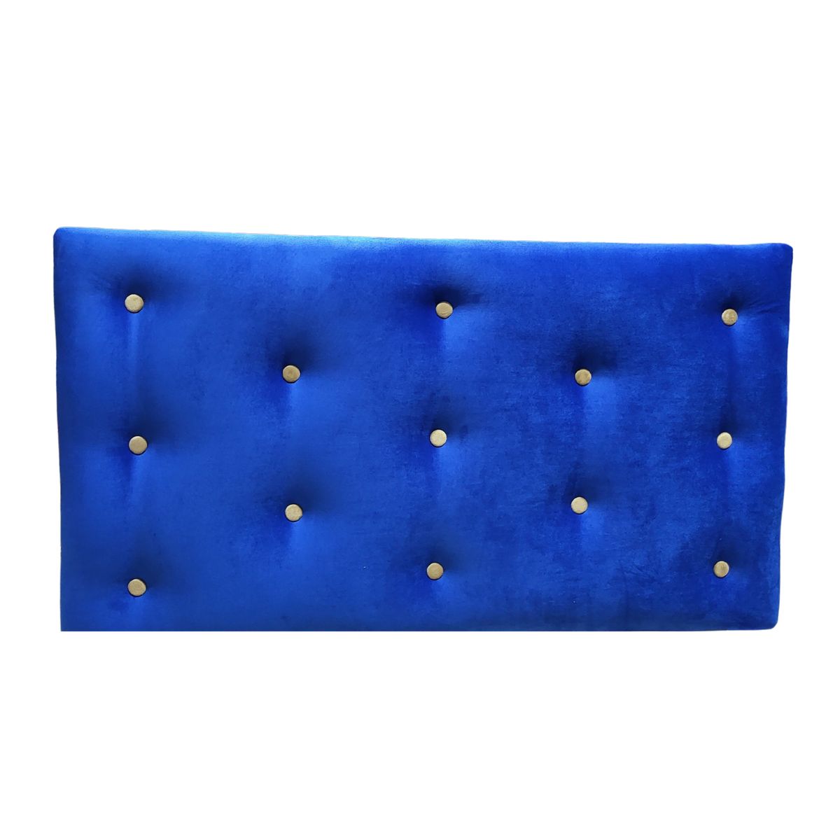 GENERICO - Respaldo 1 1/2 Azul Felpa Botón beige Muebles Rimar