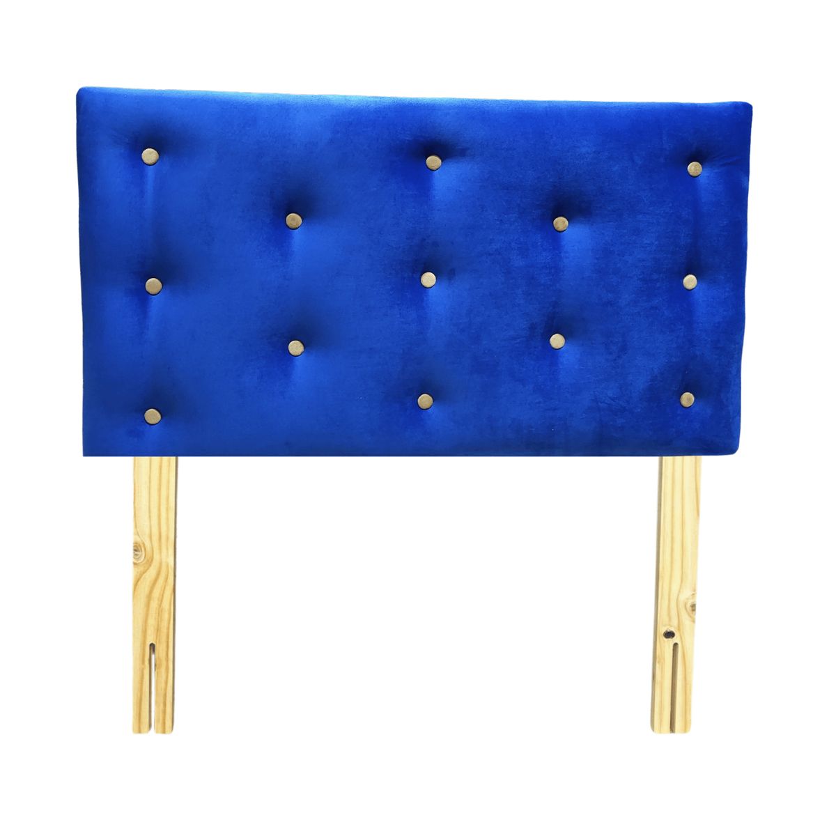 GENERICO - Respaldo 1 1/2 Azul Felpa Botón beige Muebles Rimar