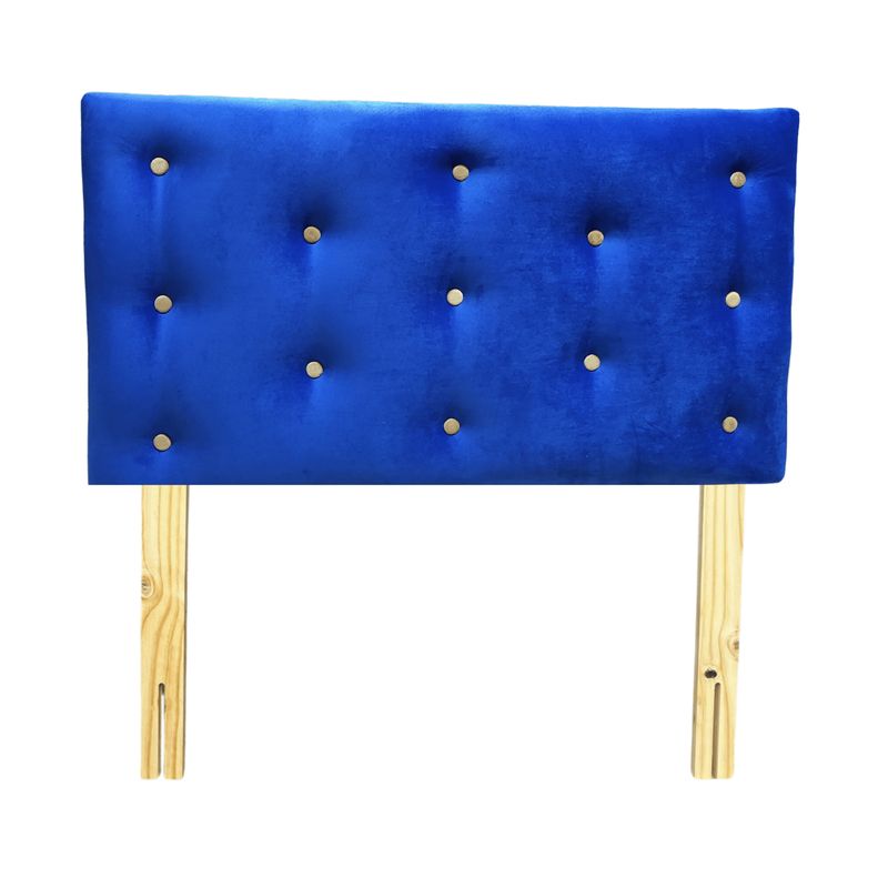 GENERICO - Respaldo 1 1/2 Azul Felpa Botón beige Muebles Rimar.