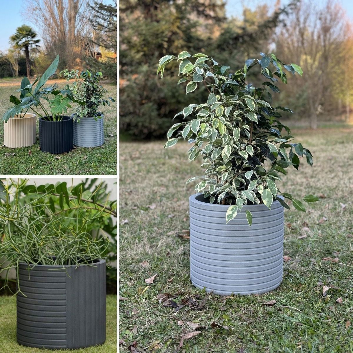 POTTERY - Macetero Grande Sáhara 33 Gris