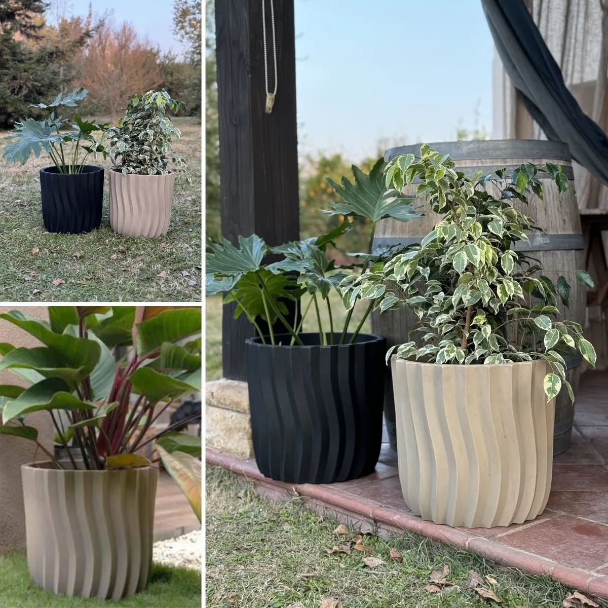 POTTERY - Macetero Grande Solare 38 Perla