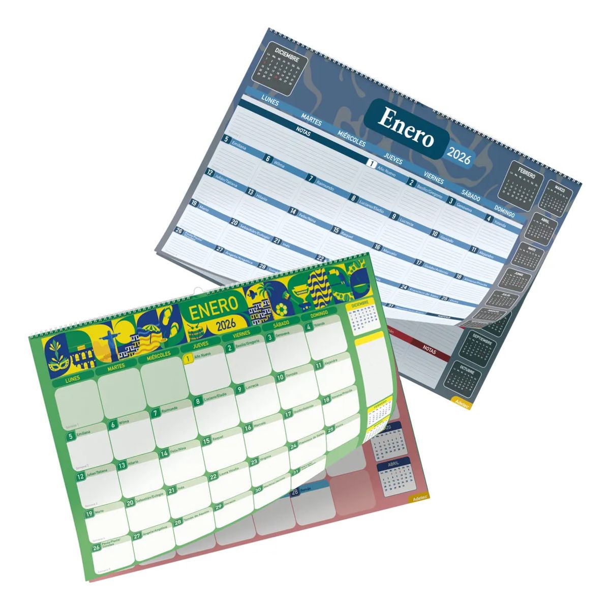 ADETEC - Calendario De Escritorio 2026 Anillado Diseños Varios
