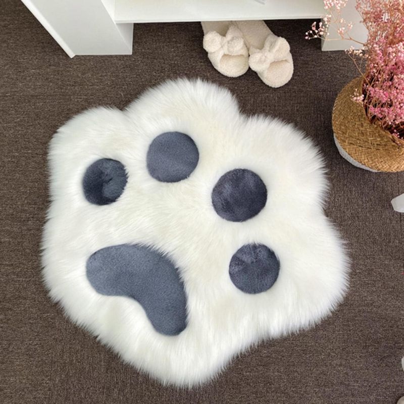 GENERICO - ALFOMBRA PEQUEÑA CON DISEÑO DE PATITA GRIS 80X85CM ANTIDESLIZANTE WYN
