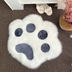 GENERICO - ALFOMBRA PEQUEÑA CON DISEÑO DE PATITA GRIS 80X85CM ANTIDESLIZANTE WYN