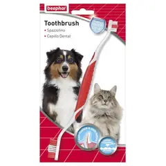BEAPHAR - Cepillo De Dientes Para Mascotas Doble Cabezal