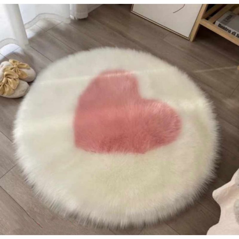 GENERICO - ALFOMBRA PEQUEÑA DISEÑO DE CORAZON 80X85CM ANTIDESLIZANTE WYN